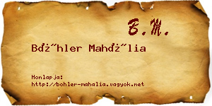 Böhler Mahália névjegykártya